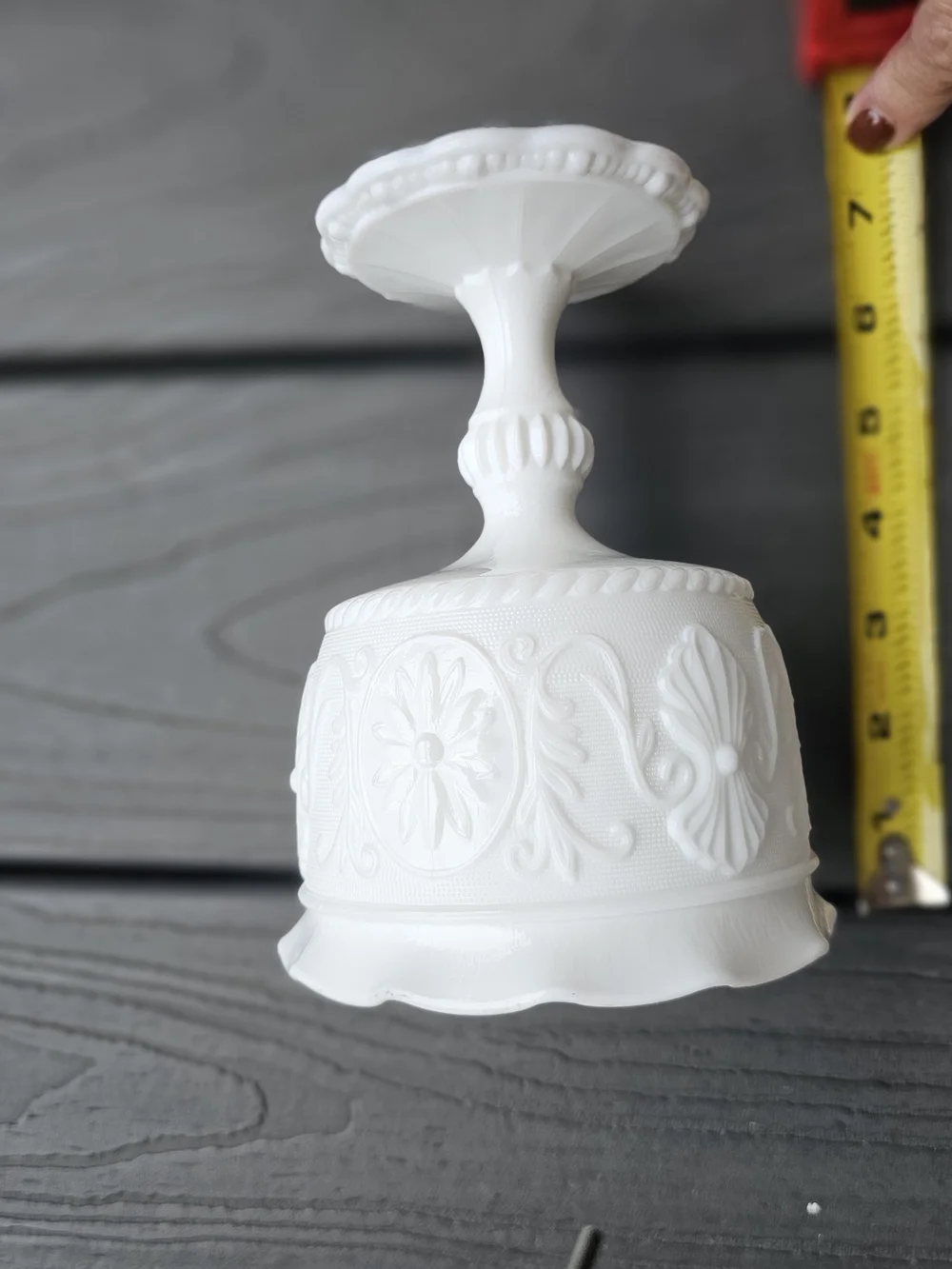 Vintage Indiana Glass Opaque White Milk Glass Pedestal Compote Bowl